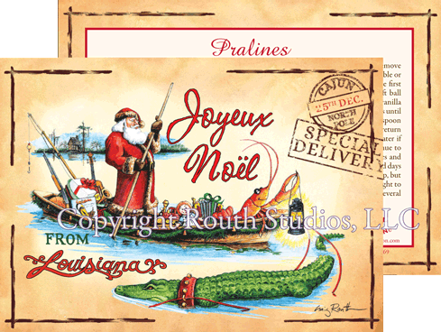 Louisiana Christmas Cards – Cajun Christmas Cards- Papa Noel